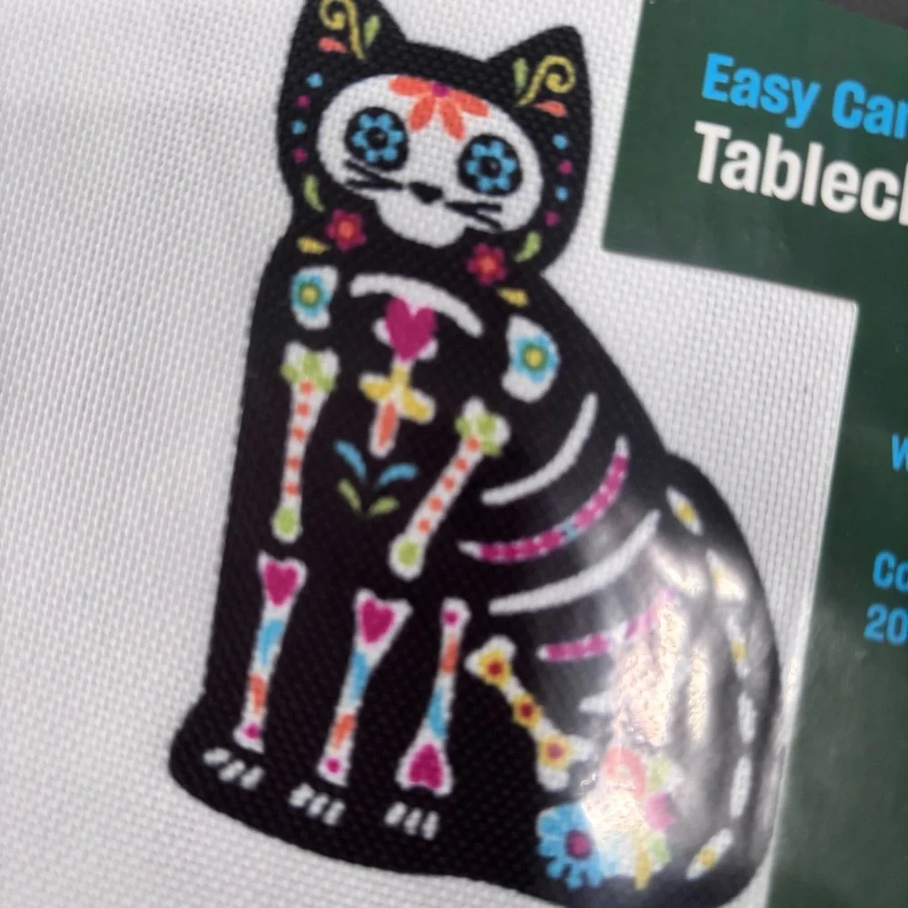 Day of the Dead Sugar Skull Cats & Dogs Table Cloth.